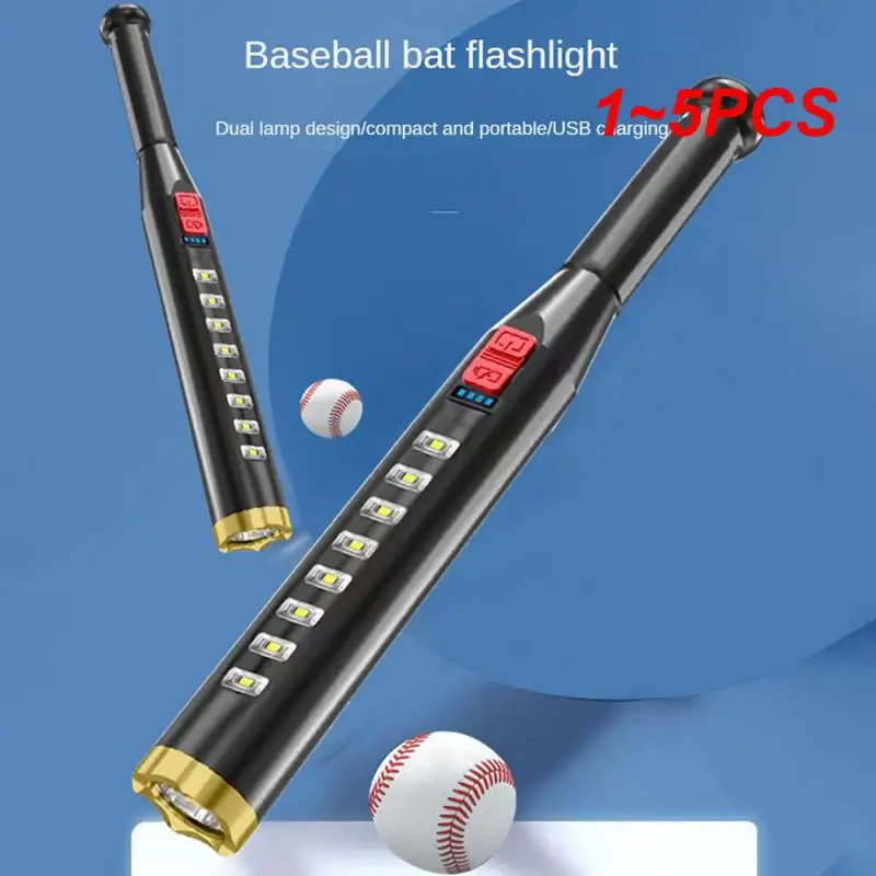 

Фонарик для самозащиты бейсбольной биты, водонепроницаемый перезаряжаемый USB фонарь для защиты от ударов, 1-5 шт.