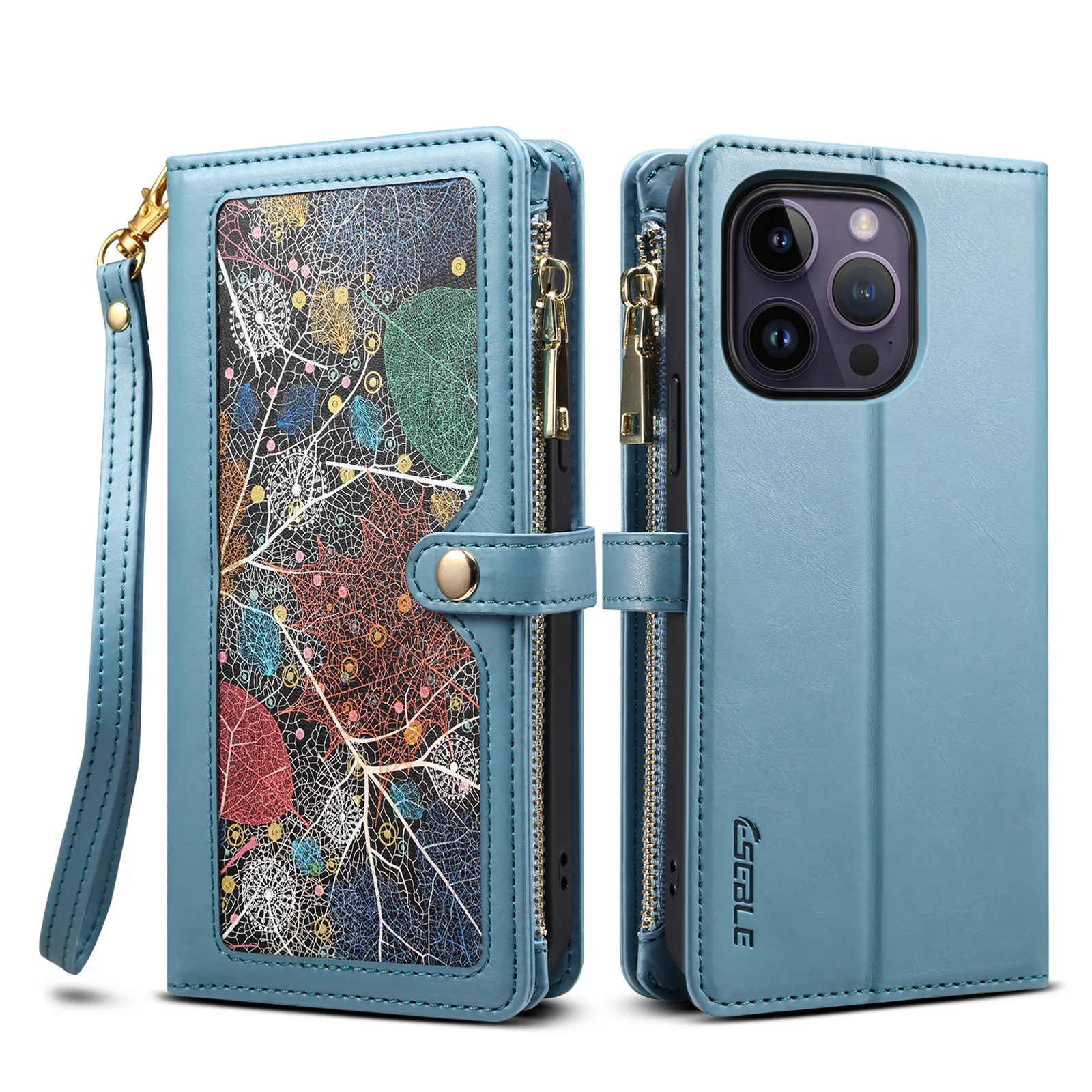 

Color-blocking grain shoulder strap wallet protection case rear cover shell For IPhone 14 12 13 11 Pro Max 6 7 8 puls Xs X SE