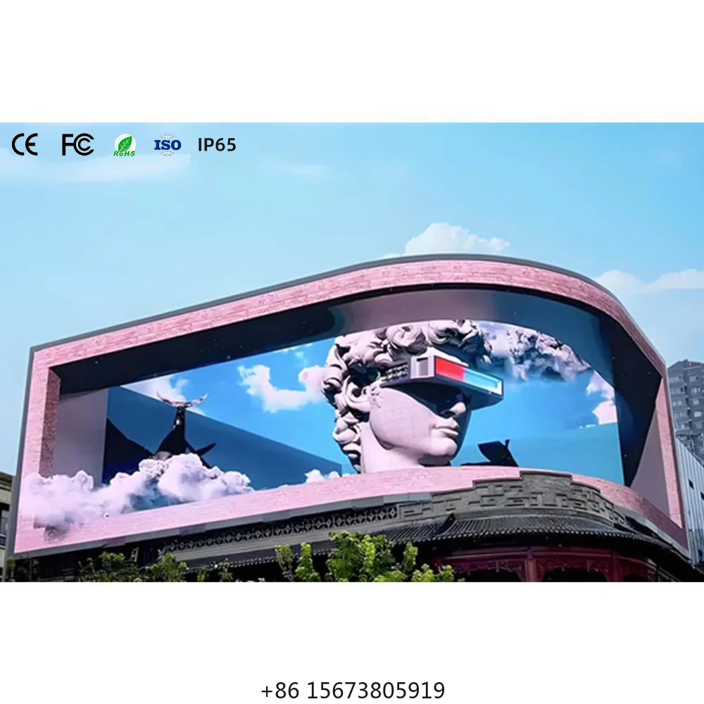 Фото Светодиодный экран 5000 6000 7000 нит, полноцветный, 4K HD, для наружной рекламы, видеостена, уличный дисплей №1