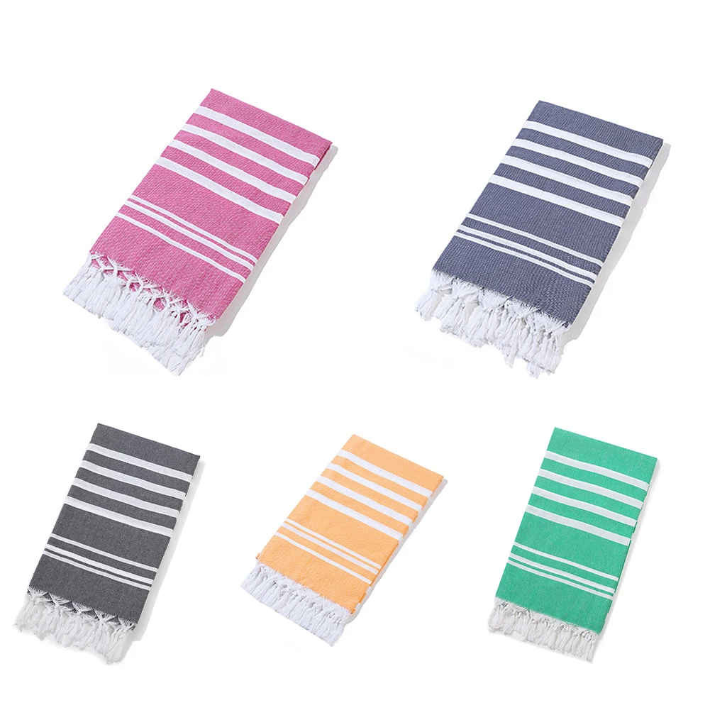 

Striped Cotton Extra Turkish Bath Towel With Tassels Travel Camping Bath Sauna Beach Gym Pool Blanket Surgicasl Drape Scarf