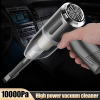 120w wireless car vacuum cleaner 10000pa suction rechargeable handheld vacuum car cleaning tool with 3 nozzles for home office