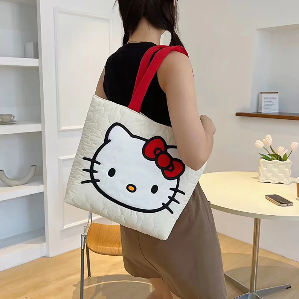 Sanrio Мультяшные сумки Hellokitty Kuromi Smbroidery Tote сумки женские уличные сумки через плечо вместительные модные рюкзаки