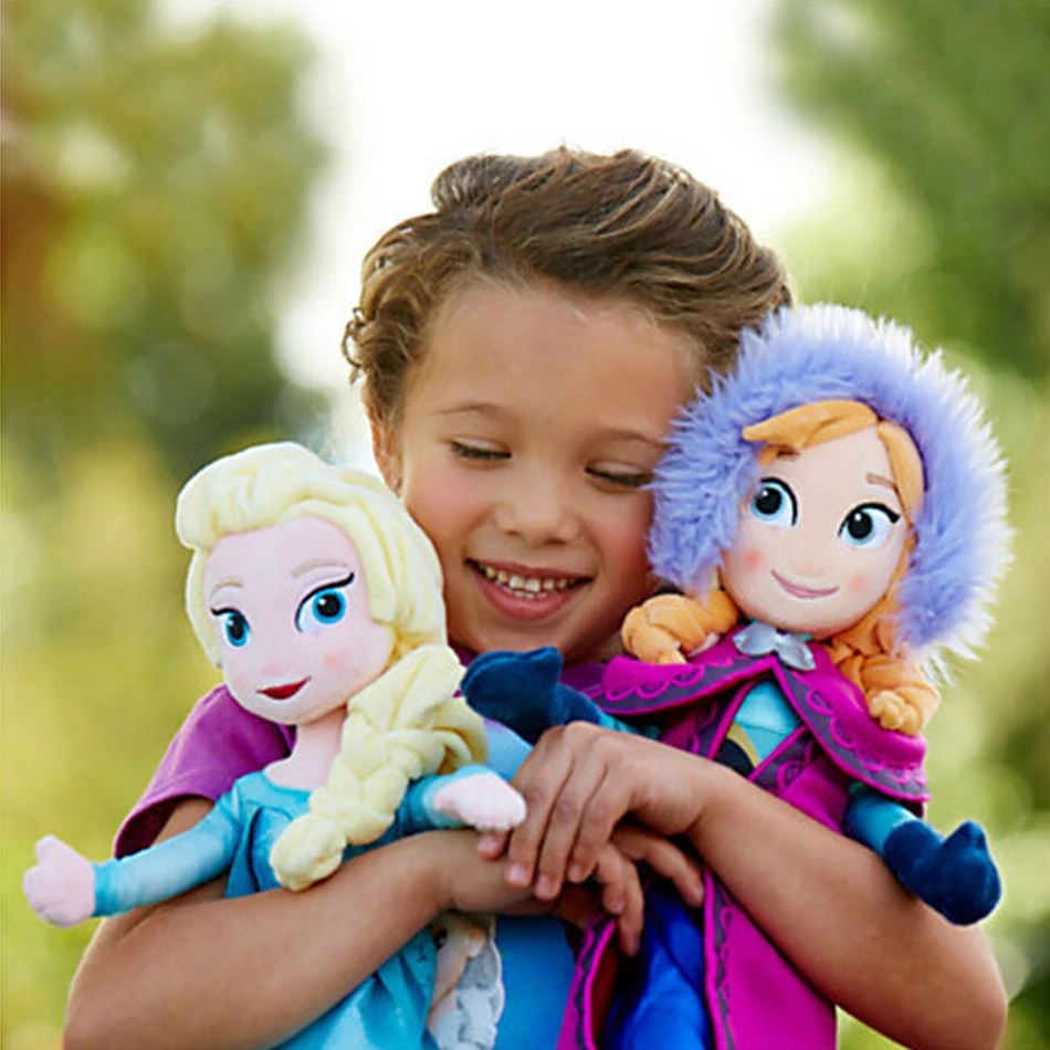 

New Disney 40cm Frozen Princess Anna Elsa Plush Doll Toys Snow Queen Princess Anna Elsa Soft Stuffed Toy Halloween Gifts for Kid