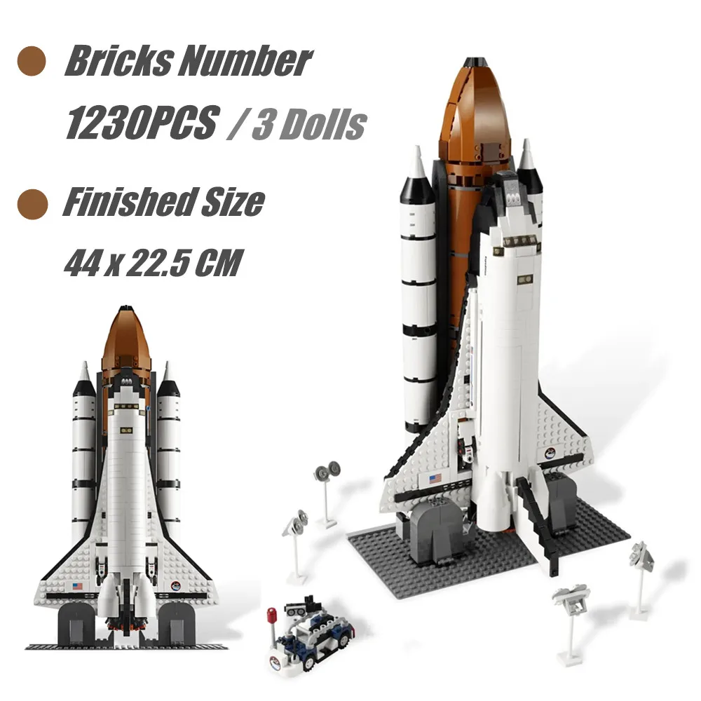 

1230PCS NASAS Space Shuttle Expedition Discovery Spaceship Fit 10231 Led Building Blocks Bricks Toy Kids Birthday Gift Boys Set