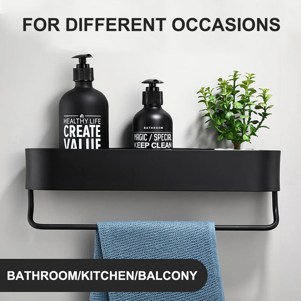 

Настенные кухонные полки, держатель для банных полотенец, полка для ванной комнаты, корзина для хранения душа, кухонный органайзер, аксессу...