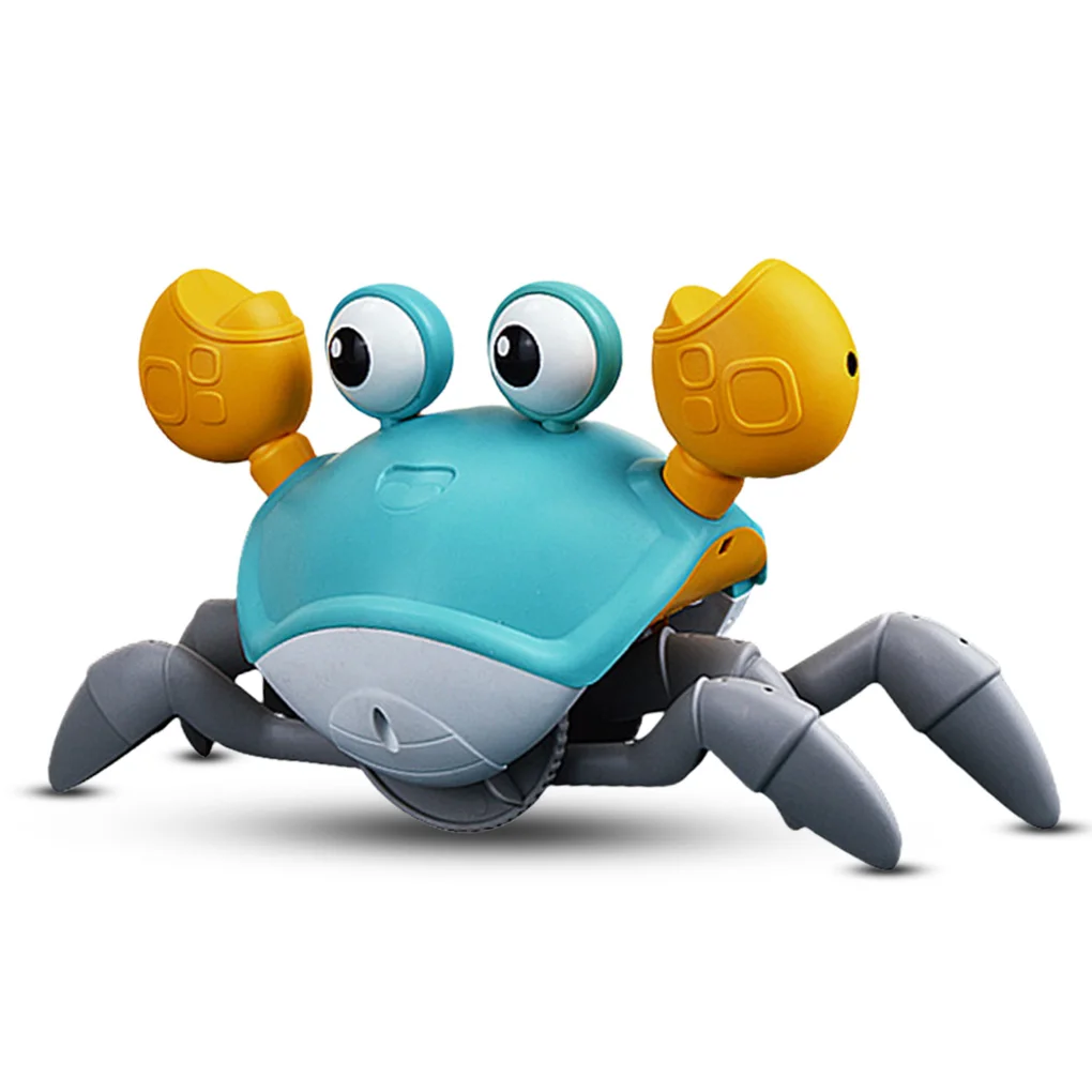 

Animal Crawl Toy Electronic Induction Educational Music Avoid Obstacles Sensor Plastic Portable Lighting Birthday Blue