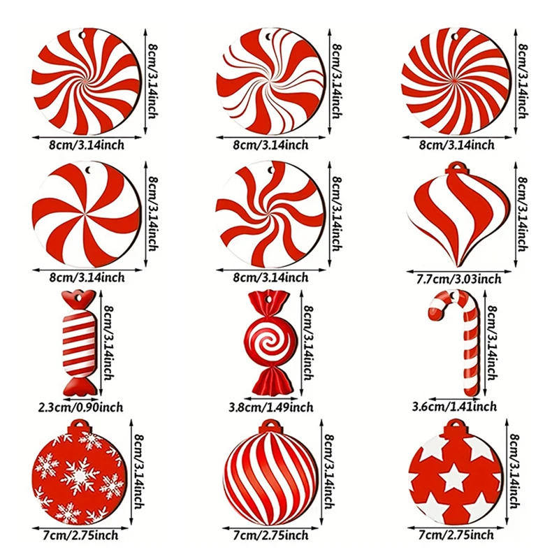 

Набор из 12 деревянных рождественских украшений