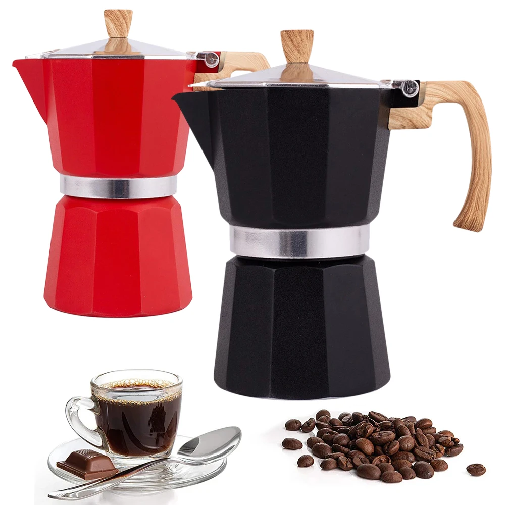 

150ml/300ml Stovetop Espresso Maker 3-6 Cups Moka Pot Classic Coffee Maker Aluminum Barista Coffee Brewing Kettle Accessories