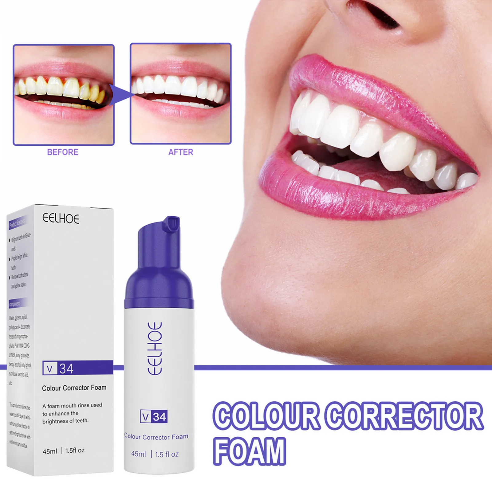 

Foaming Toothpaste 45ml Foaming Toothpaste Scaling Yellow Stains Toothstains Remover Extra Fresh White Teeth