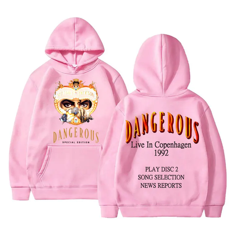 King of Pop Michael Jackson Dangerous World Tour Hoodie Men Women Classic Gothic Rock Sweatshirt Men's Vintage Oversized Hoodies