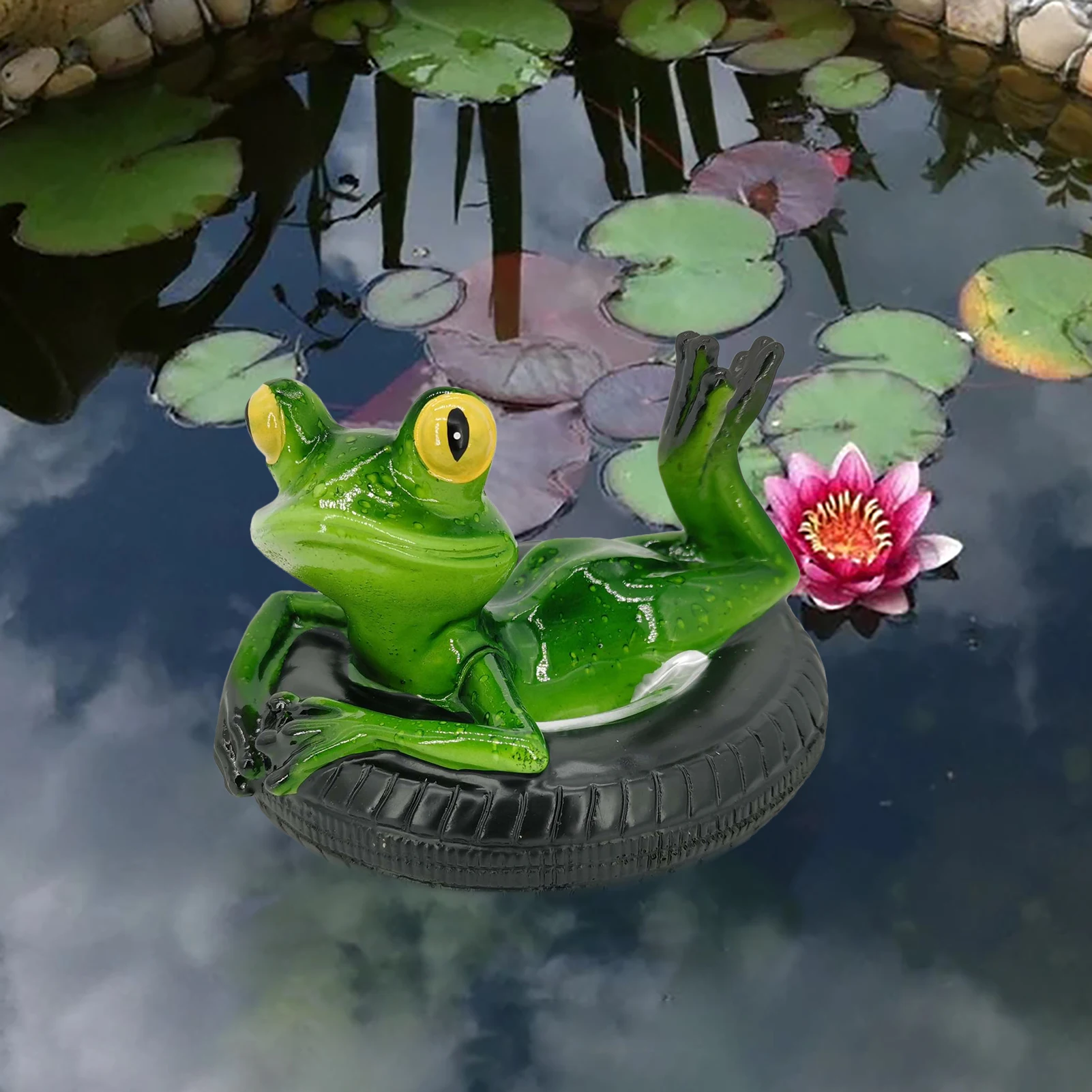 

Garden Pond Decor Floating Frog Pond Decor Pond Accessories Resin Frog Statues Yard Pond Floating Decor Desktop Frog Ornament