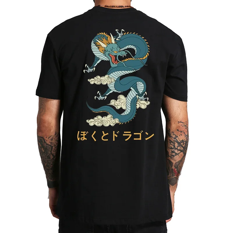 

Футболка с изображением дракона из аниме, японская манга, оригинальный дизайн, Молодежные подарки с коротким рукавом, европейские размеры, ...
