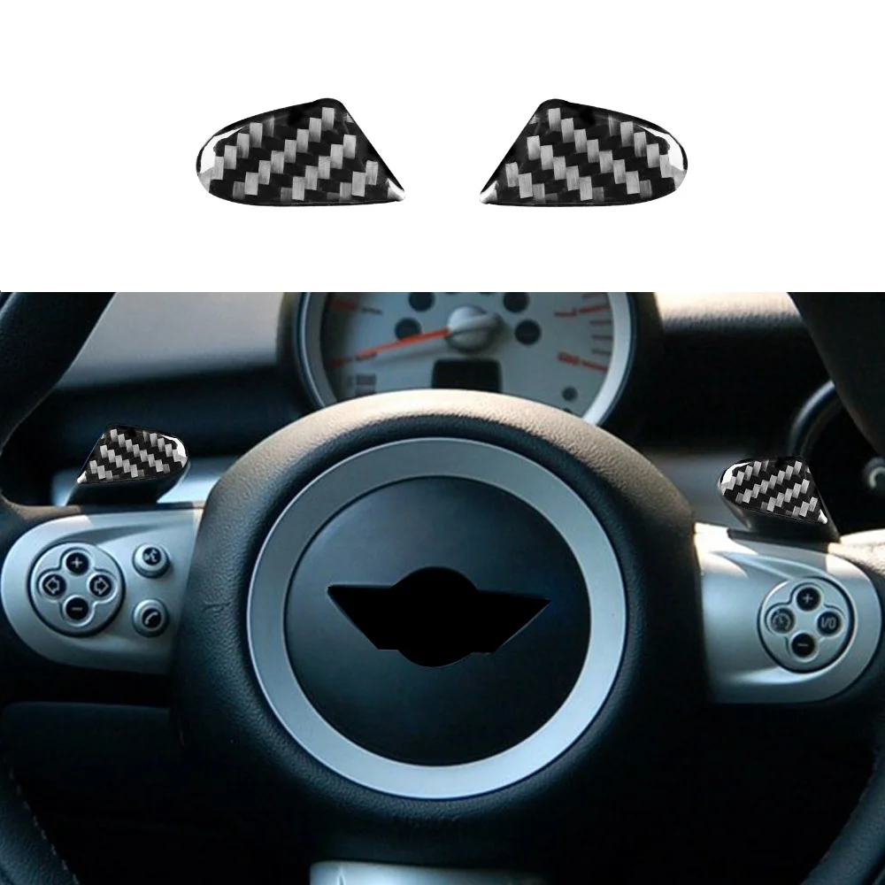 

Carbon Fiber Stickers Steering Wheel Shif Paddles Car Accessories Fit For Mini Cooper Hardtop R56 Clubman R55 Convertible R57