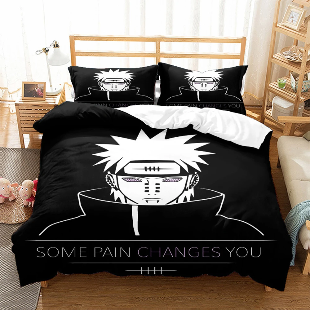 

Modern Creative Anime Theme Bedding Set 2/3pcs Queen King Size Cartoon Ninja Comforter Cover For Teens All Seasons Home Textile