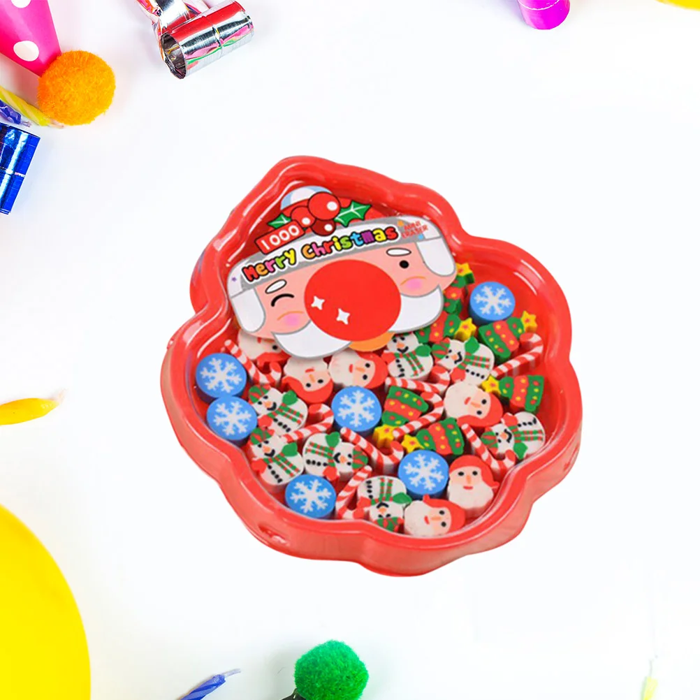 

Erasers Christmas Kids Eraser Holiday Party Mini Santa Gift Stationery Puzzle School Favors Table Students Novelty Rubber Cute