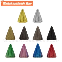 50pcsset 7x10mm cone studs bullet spikes rivets for clothes screwback diy craft cool punk garment rivets for leather bag shoes