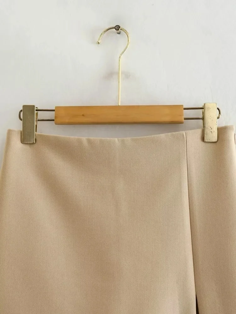 Юбка-шорты Женская прямая с завышенной талией на молнии