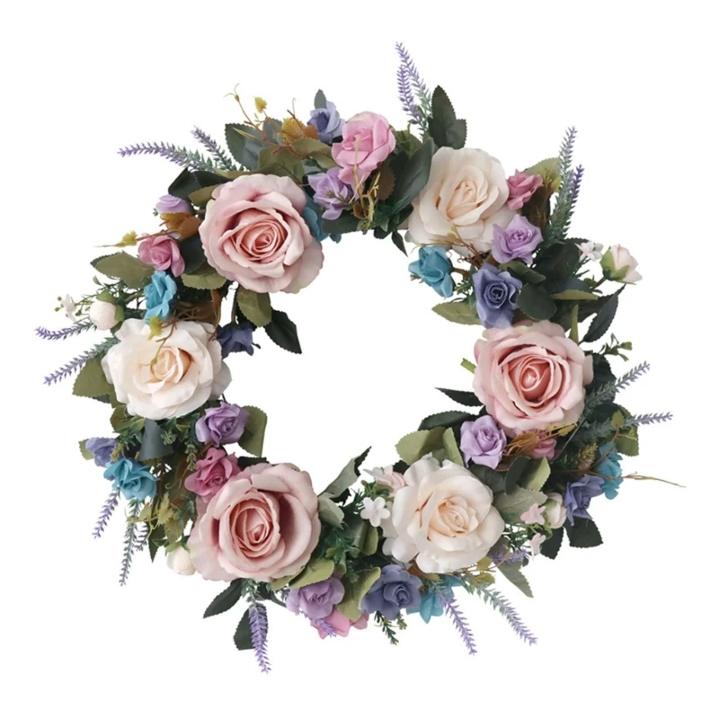 

Spring Season Rose Wreath Simulation Flower Hanging Charm Party Supplies