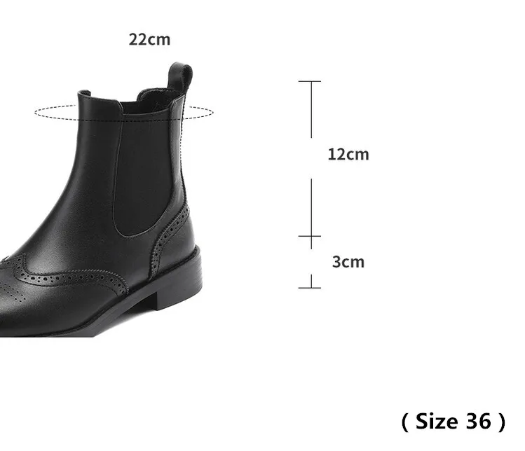 Черные женские короткие ботинки челси из коровьей кожи Модные осенние ботильоны