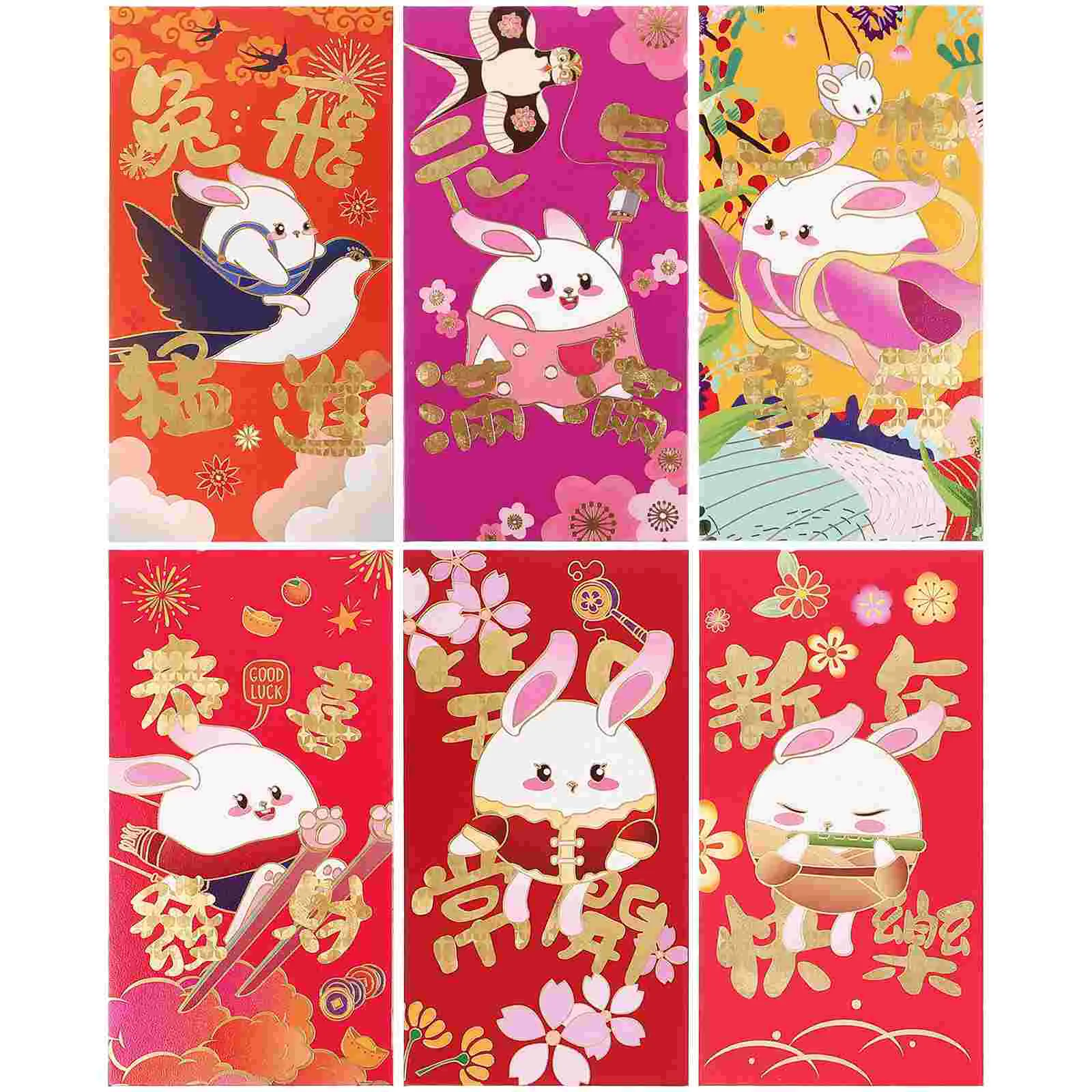 

Red Envelopes Money Packets Chinese Rabbit Lucky Year Envelope Pocket Traditional Zodiac New Festival Spring Fortune Hongbao