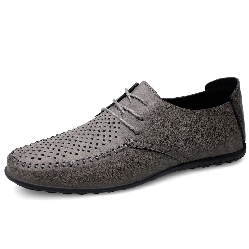 

Мужские кожаные туфли с перфорацией, дышащие кроссовки, повседневная обувь для вождения, роскошные дизайнерские лоферы, лето