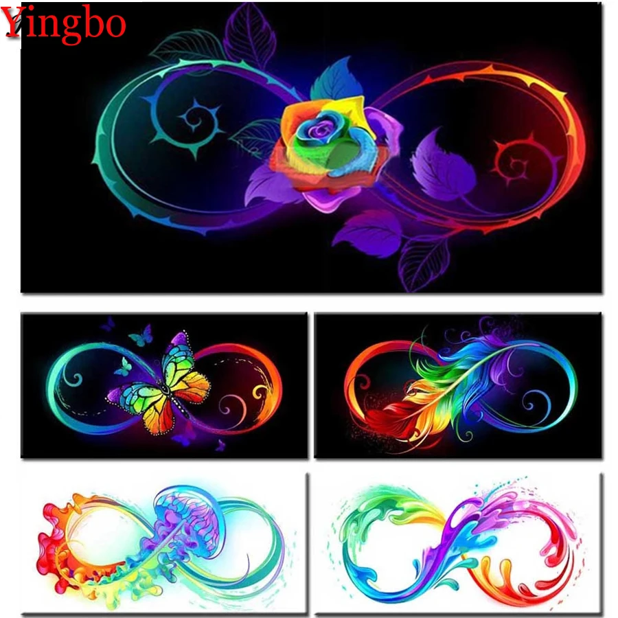 

Butterfly Bird 5d Diy Diamond Painting Rainbow Feather Rose Full Round Diamond Embroidery Rhinestone Cross Stitch Mosaic Art