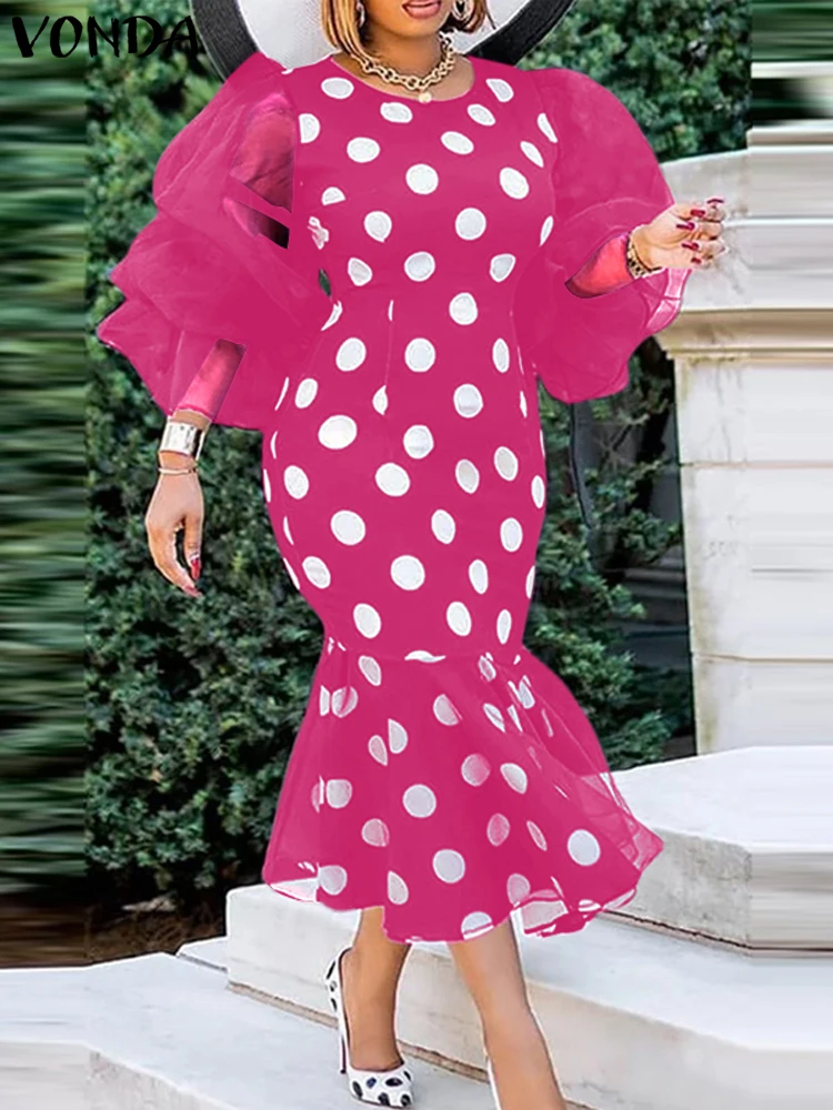 VONDA элегантное кружевное лоскутное богемное платье с круглым вырезом облегающее