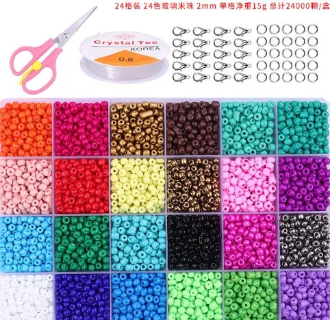 

1box 2/3/4mmmm Glass Seed Beads Jewelry Making Kit for Bracelets Bead Craft Set Wholesale