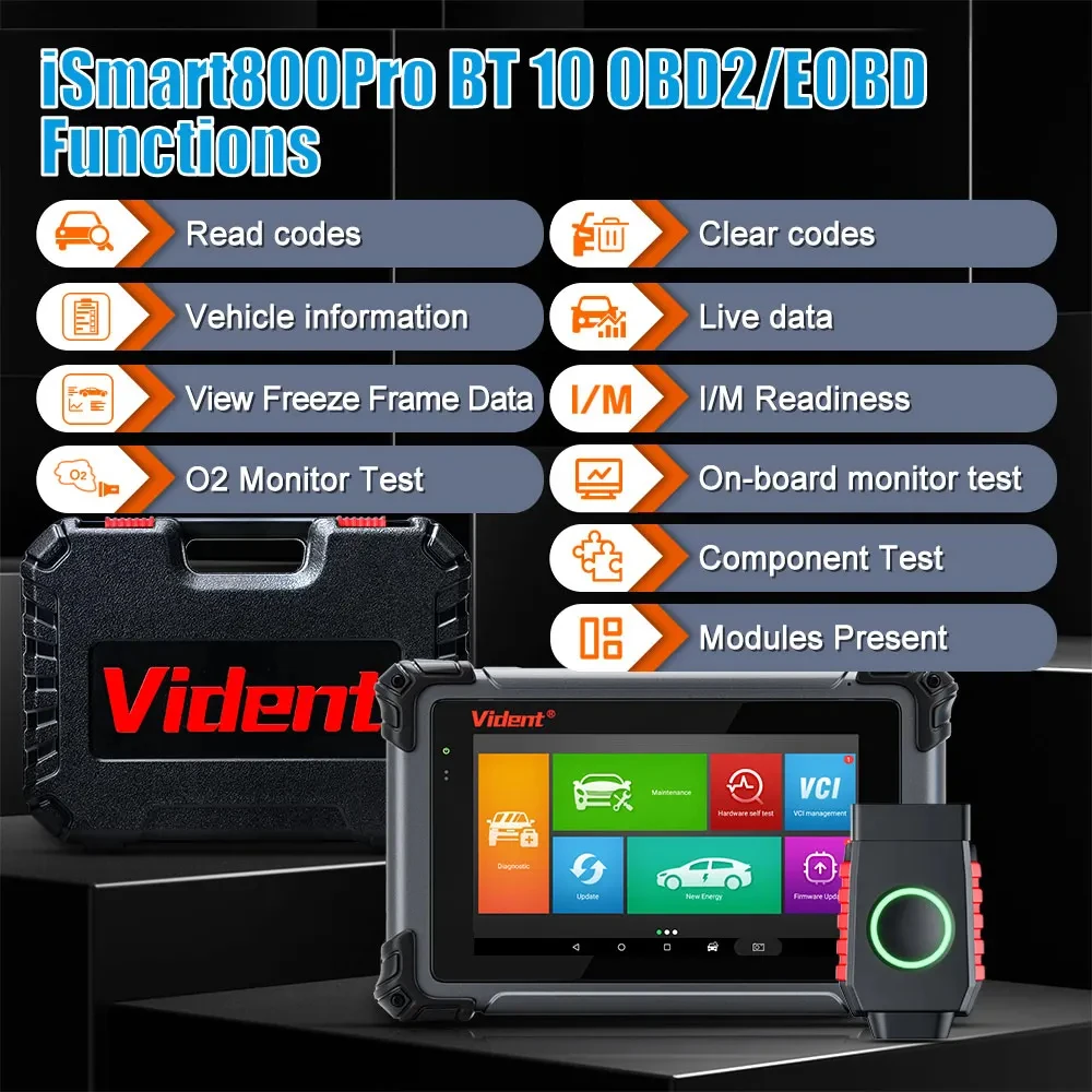 Фото VIDENT iSmart800Pro BT автомобильные диагностические инструменты OBD2 сканер Bluetooth 40, функция сброса, программатор ключей, активный тест с CAN FD и DOIP №4