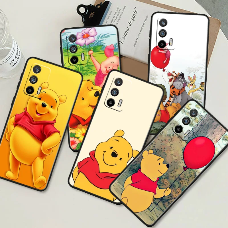 

Pooh Bear Cute Phone Case For OPPO Realme Q5i Q5 Q3S 10 9i 8i 7i 6 5 Narzo 50i 50A 50 30 Pro Plus Black Cover