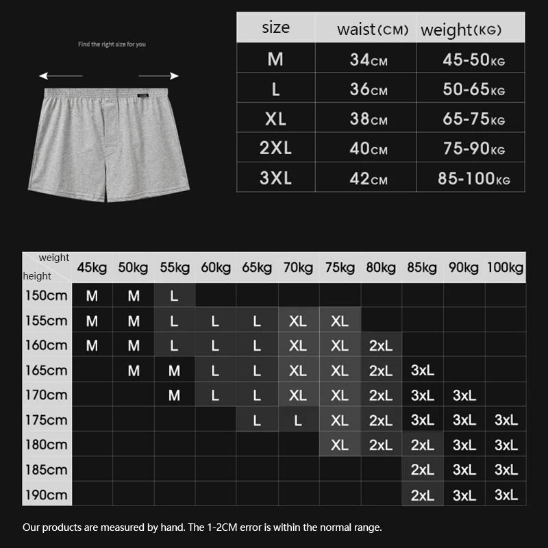 Men Underwear Black Casual Boxers Cotton Loose Shorts Men Panties Soft Arrow Pants Plus Size Classic Basics Wear At Home 3pcs