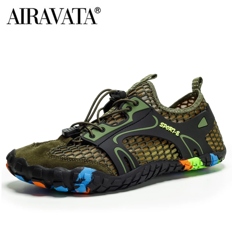 Men Hiking Shoes Suede + Mesh Outdoor Man Breathable Sneakers Climbing Shoes Wading Shoes Quick-dry Water Shoes