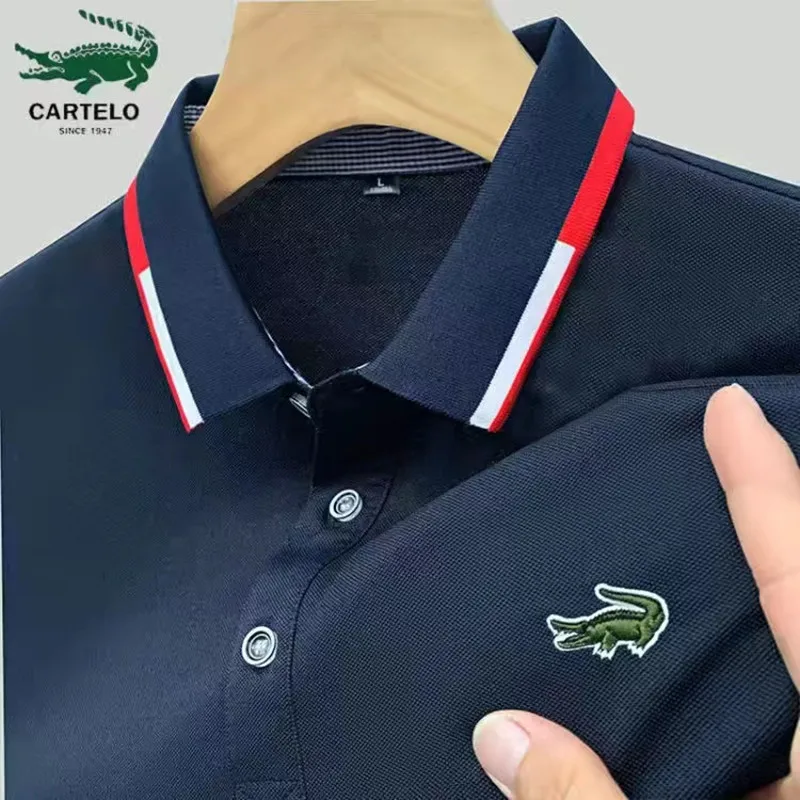 

Summer Luxury Business Polo Shirts Men 2023 New Lapel Casual Fashion Short Sleeve Men Polos Brand Embroidered Baggy Men Clothing