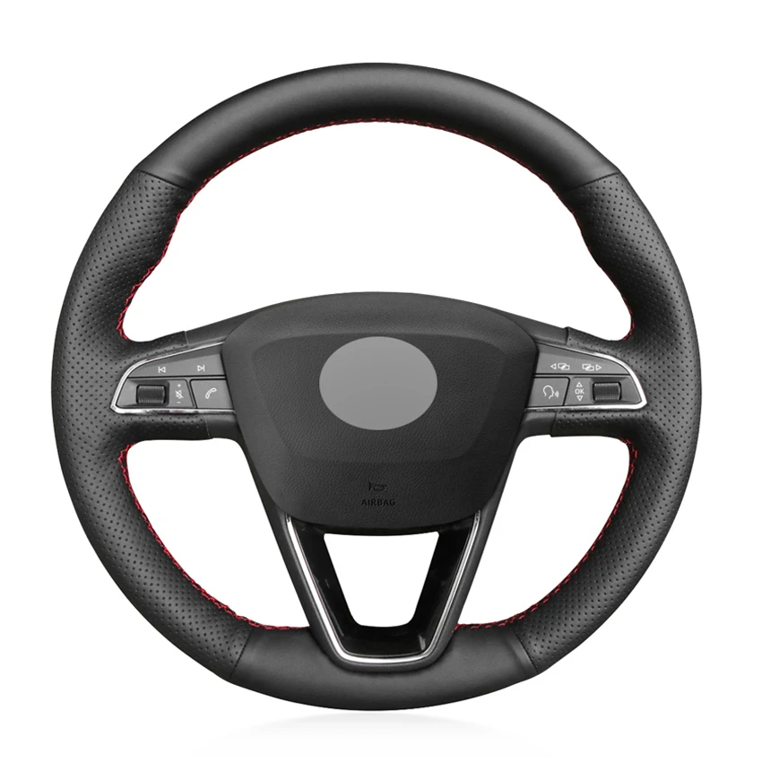 

Черная искусственная кожа, не скользящая искусственная кожа для Seat Leon 5F Mk3 2013-2019 Ibiza 6J Tarraco Arona Ateca Alhambra