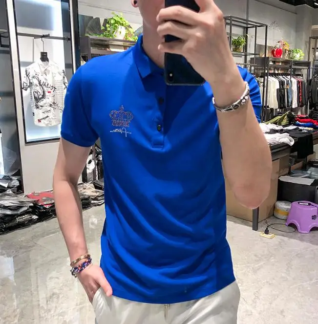 Фото Borun brand Hot Drill polo shirts Men  brand designer hip hop cotton №4