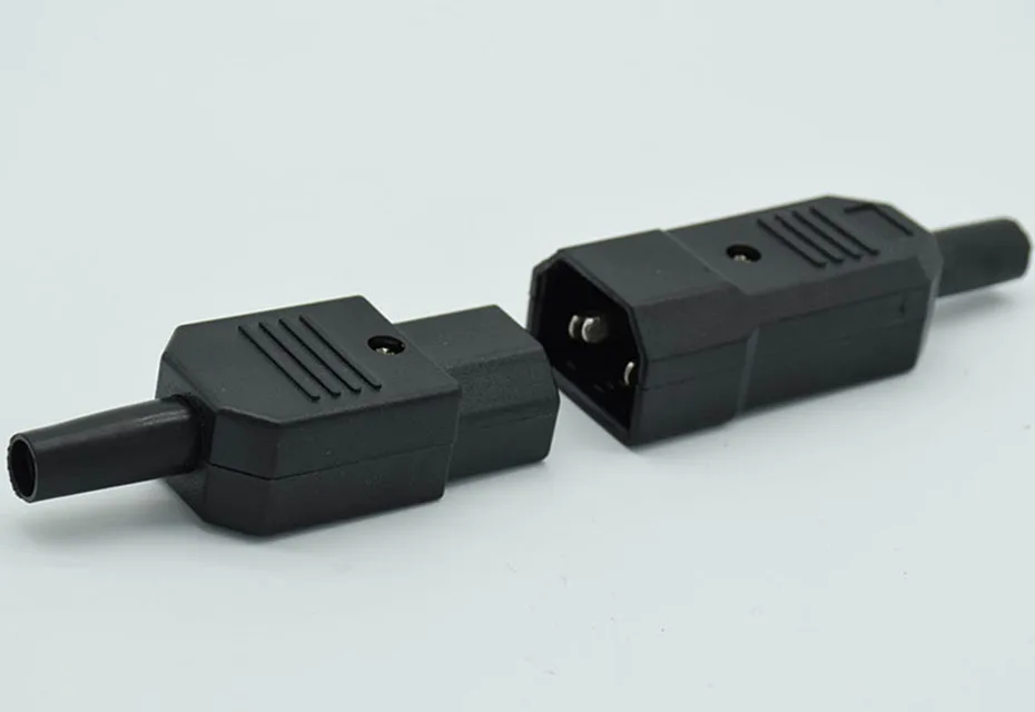 

IEC Straight Cable Plug Connector C13 C14 10A 250V Black female&male Plug Rewirable Power Connector 3 pin AC Socket