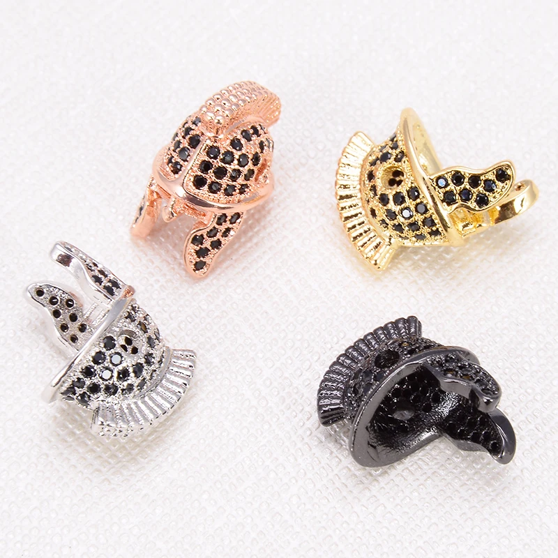 

Roman Arena Helmet Beads for Jewelry Making Vintage Style DIY Necklaces Bracelets Handcraft Zircon Embedded Metal 9mm*15.5mm