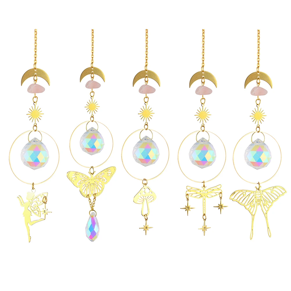 

Crystal Wind Chime Diamond Prism Hanging Rainbow Chaser Lighting Window Curtains Pendant Home Garden Decor Dream Catcher