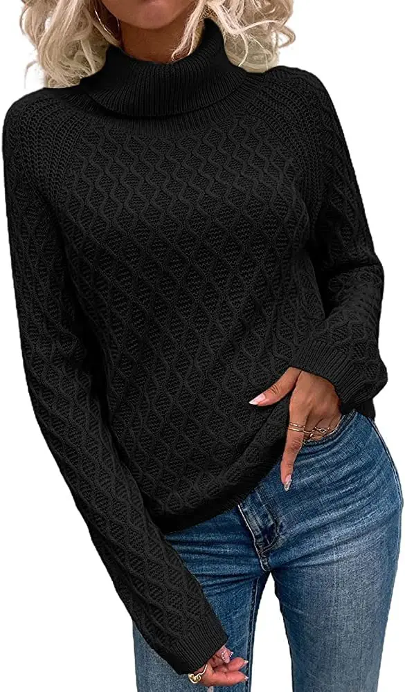 

Long sleeved sweater women's winter pregnant women's pullover solid rib loose Black