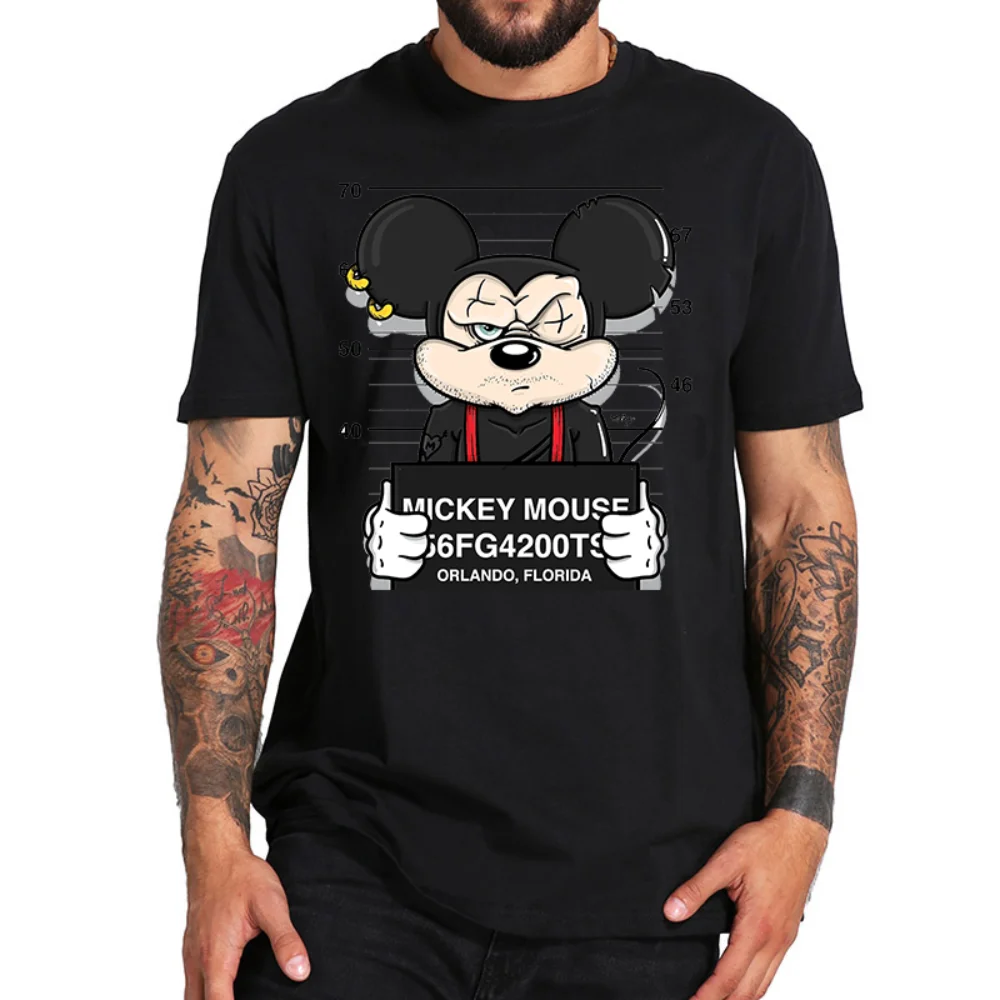 

Disney Mickey Mouse Mickey Minnie Cute Print Cotton Crew Neck TShirt Casual High Street Short Sleeve Anime Men Print T Shirt Top