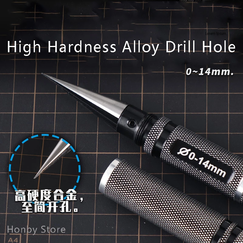 Hobby Professional Drill Tool High Hardness Alloy Reamer 0-14mm Aperture DIY Hand-Made Woodworking Hole Punch Expand Hole Model