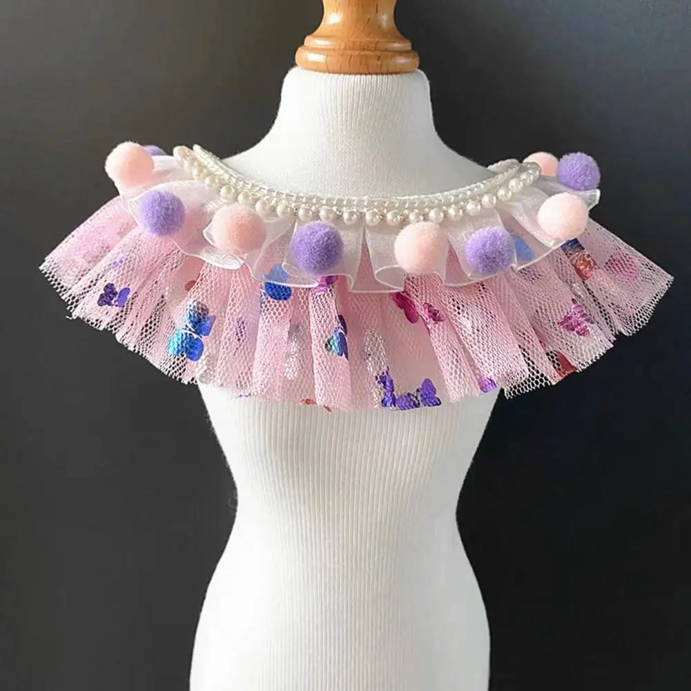 Элегантное ожерелье для собаки нагрудник из искусственного жемчуга кружевной с