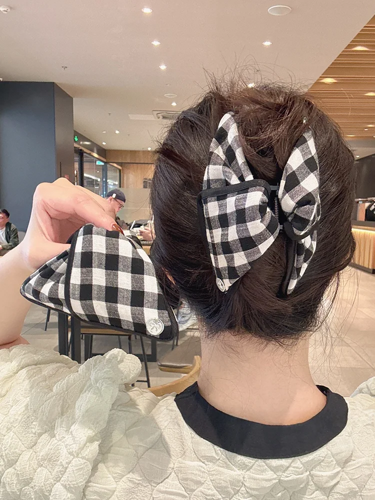 Осенне-зимний клетчатый дизайн Louis Grip универсальная прическа на затылке зажим в
