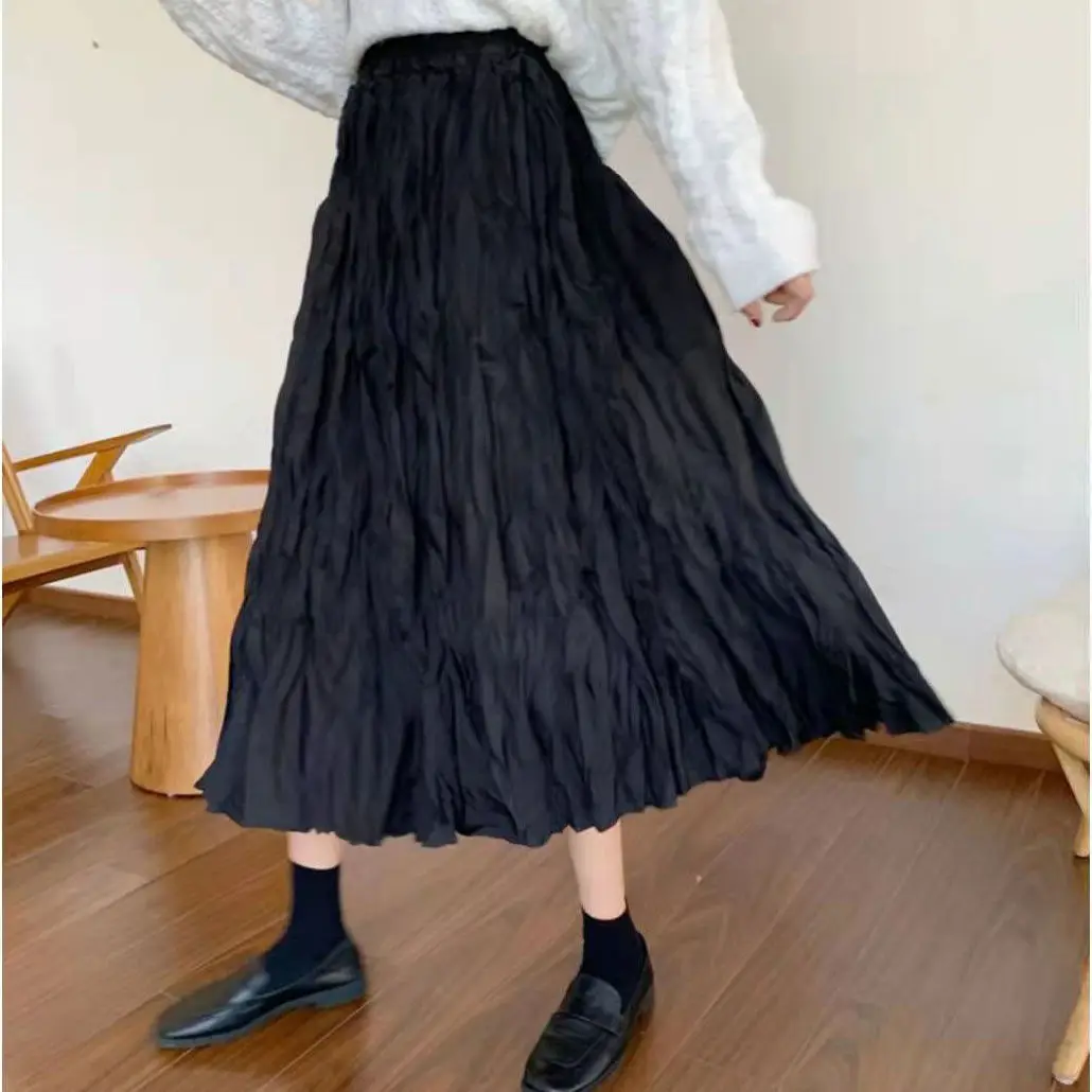 

Pleated Skirt for Children In Autumn and Winter 2021 New Korean High Waist A-line Skirt Is Thin Fairy Skirt Is Medium Long