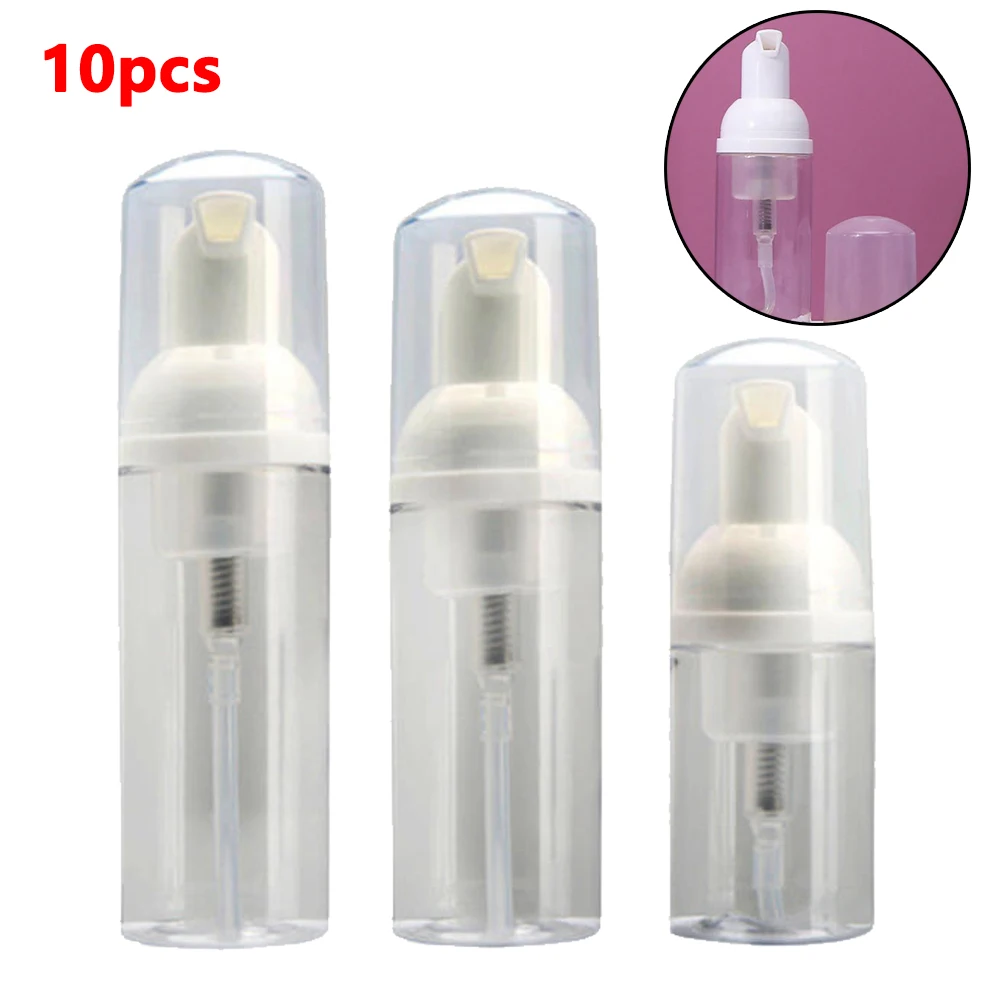 

10pcs 30/50/60ml Foaming Soap Bottle Empty Plastic Mousse Facial Cleanser Pump Bottle Travel Refillable Lotion Shampoo Dispenser