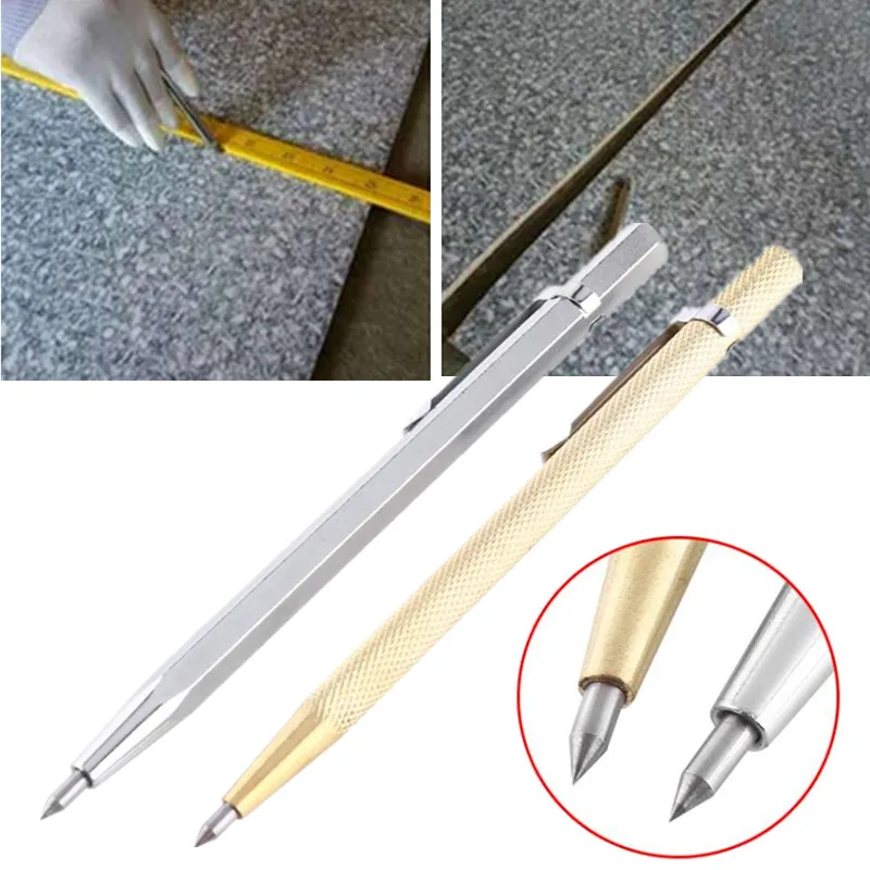 

2 Colors Carbide Tip Scriber Pen Diamond Metal Marking Engraving Pen for Glass Ceramic Metal Wood Carving Scribing Hand Tools