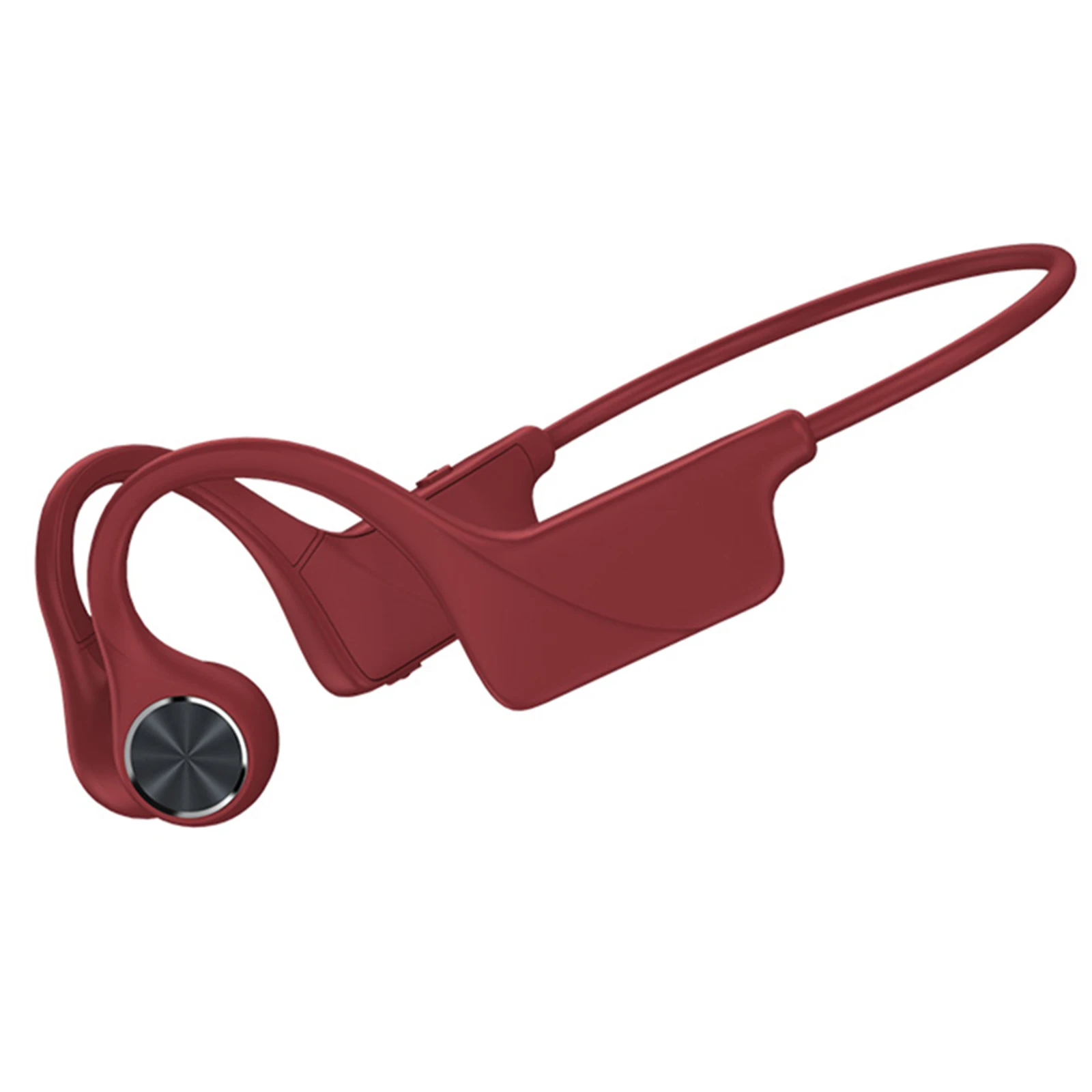 

Wireless BT 5.0 Earphone Bone Conduction Headphones Outdoor Sports Red Headset Waterproof Sweat Proof with Earbuds Hands-free