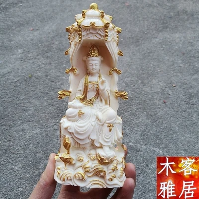

Exquisite ivory fruit water wave pagoda Guanyin Bodhisattva Buddha statue ornament