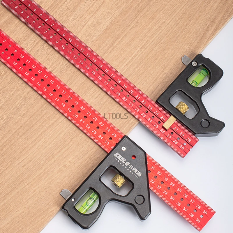 

Precision Scribing Combined Angle Ruler Marking T-Ruler with Level Gauge 30/40cm Aluminum Heavy Duty Gauge Height Measuring Tool