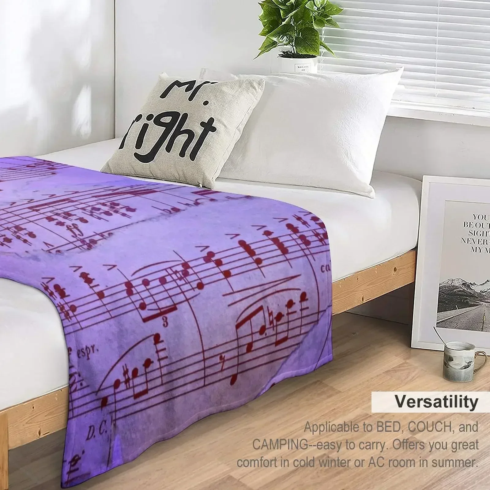 Синий лист Музыка на бумаге Одеяло Мачете Дизайнерские идеи подарков день